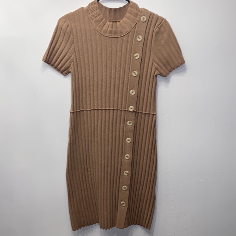 🟣 NWOT Free People Mock Neck Short Sleeve Dress
